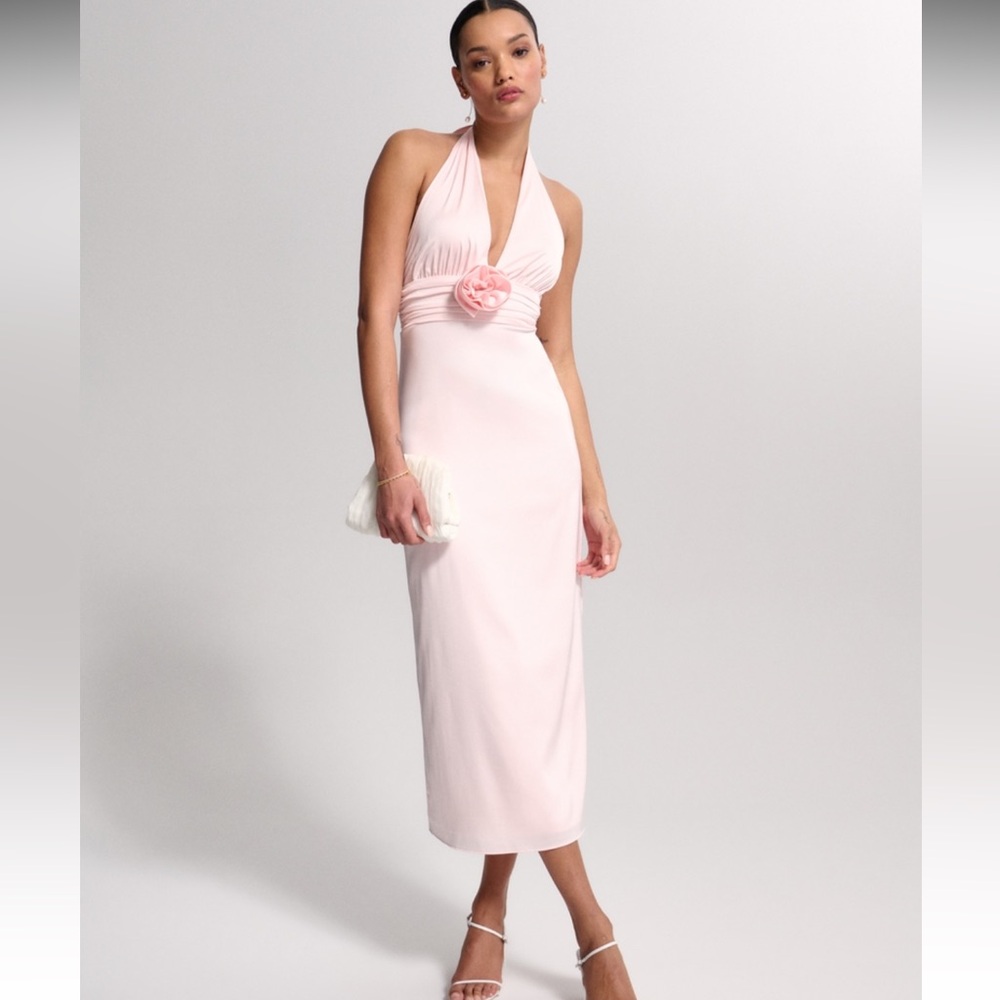 Abercrombie & Fitch Light Pink Midi Dress